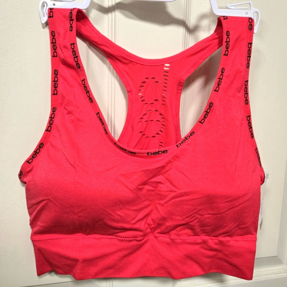 Bebe Sports Bra Deep Pink NWT